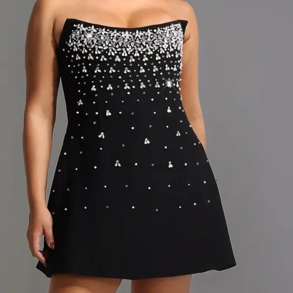 Bella Barnett MAVIS STRAPLESS DIAMOND MINI DRESS - Picture 4 of 10